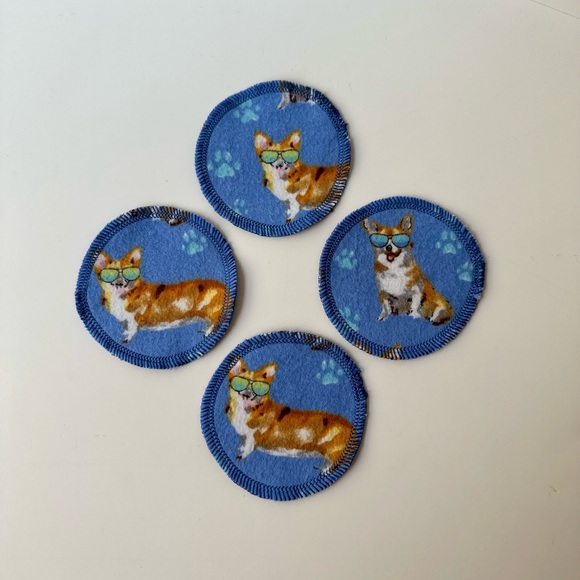 Reusable Corgi Cotton Flannel Makeup Removing Pads - Picture 3 of 4